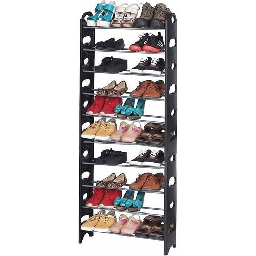 Zapatera 30 Pares Organizador 10 Niveles Facil Armado Practico Rack Zapatos