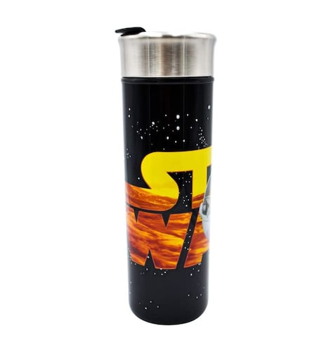 Baby Yoda Termo Negro Mandalorian The Child Grogu Star Wars Acero Inoxidable 430 mls Doble Pared 