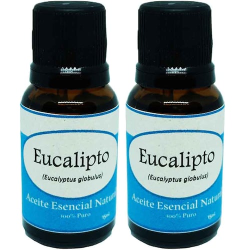 Eucalipto Aceite Esencial Natural 2 Frascos Aromaterapia 15ml Difusor KRISAMEX
