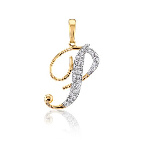 DIJE LETRA P ORO 14K ABBA JOYAS.