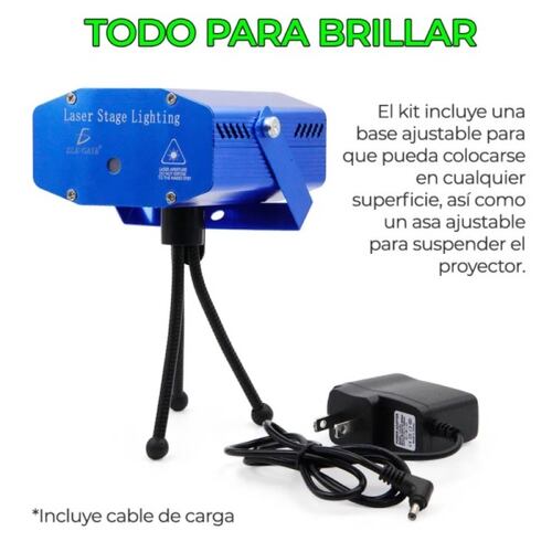 Proyector Laser Luz Led Audioritmico Color Figuras + Tripie 