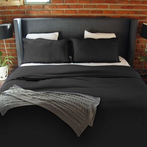 Juego de Fundas de Duvet Koala - Matrimonial/Queen - Negro.