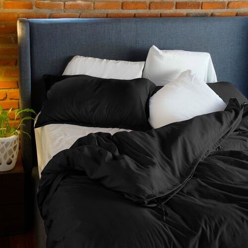 Juego de Fundas de Duvet Koala - Matrimonial/Queen - Negro.