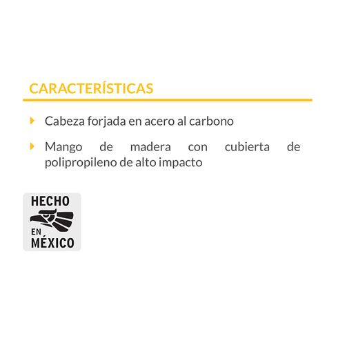 TALACHO-PICO GRANDE PARA  JARDINERIA  4.5 LB, MANGO MADERA 36", PRETUL 
