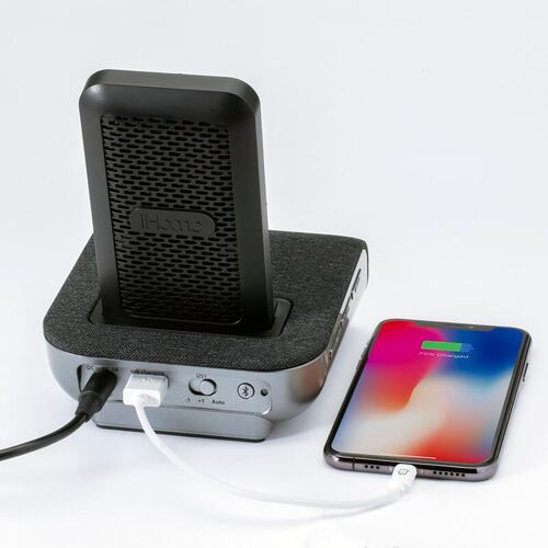 Despertador bocina bluetooth carga inalámbrica iHome IBTW20BX