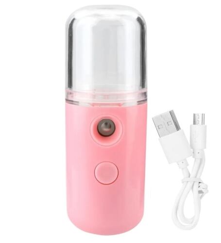 Humificador Sanitizante portátil con carga USB. Rosa.