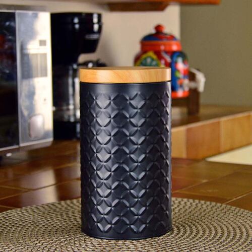 Recipiente de aluminio con tapa 1. 5L Negro