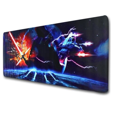 Mouse Pad Alfombrilla Grande 80x30cm Oficina, Casa O Gamer Star Negro 78