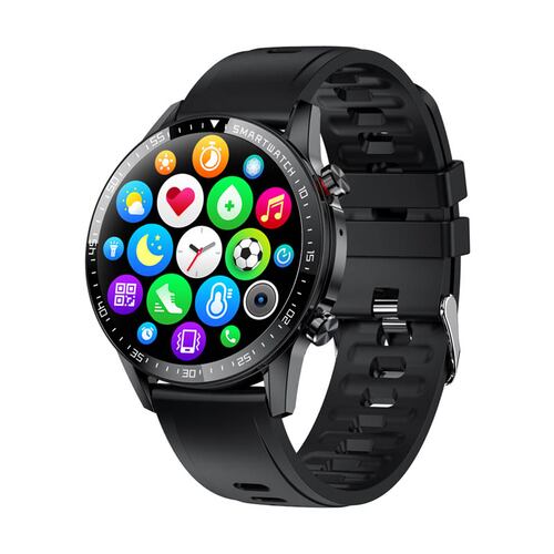 Sync Ray Watch SW24 Negro Bluetooth 5.0 Reloj Inteligente Multideportivo Atletismo Caminata Ciclismo Seguimiento a Ritmo Cardiaco Flujo Sanguineo Oxigenacion Notificaciones Push FB IG  Resistencia a salpicaduras IP67 .