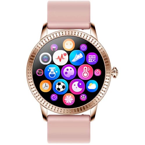 Sync Ray Smartwatch SW21 Plus Rosa Bluetooth 5.0 Reloj Inteligente Recibe Notificaciones Push Podometro Distancia Monitor de Sueño Multideportivo Resistente al Agua IP67 Presion Arterial Monitor de Ritmo Cardiaco Oxigenacion .