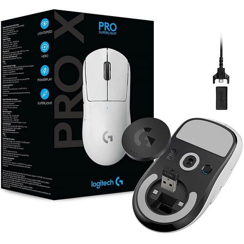 Mouse Logitech PRO X SUPERLIGHT USB Recargable Inalámbrico-Alámbrico Lightspeed 910-005941.