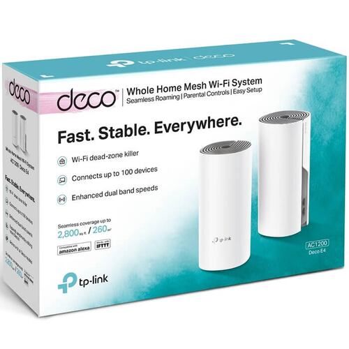 Kit Router Deco E4 Tp-Link Dual Band AC1200 Mesh 2 Pack.