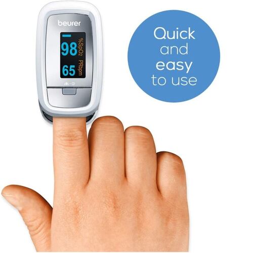 Oxímetro PO30 Beurer Pantalla Color Sp02 Frecuencia Cardiaca.