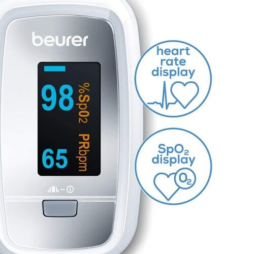Oxímetro PO30 Beurer Pantalla Color Sp02 Frecuencia Cardiaca.