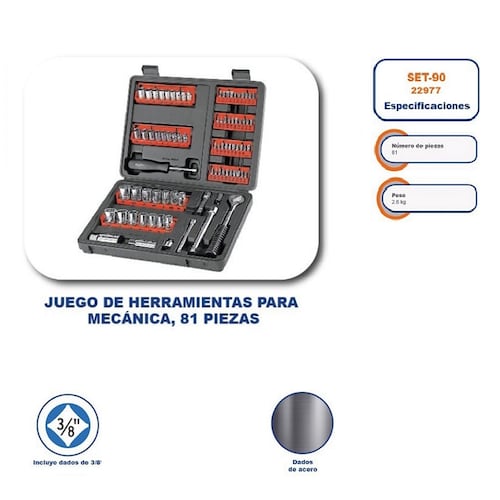 JUEGO DE HERRAMIENTAS DADOS PUNTAS TORK LLAVES ALLEN MATRACA  MALETIN 90 PIEZAS 