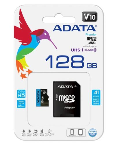 Memoria Micro SDXC 128GB Adata Clase 10 con adaptador..