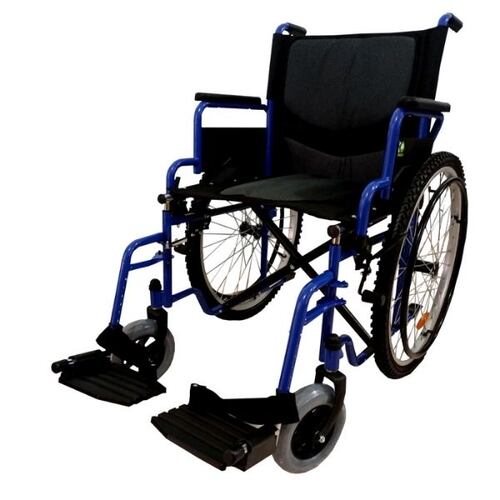 Silla de Ruedas Todo Terreno Descansa Pies y Brazos Abatibles 19 pulgadas Azul Eko