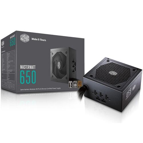 Fuente De Poder Cooler Master MasterWatt 650W Modular 80 Plus Bronze MPX-6501-AMAAB-U1.