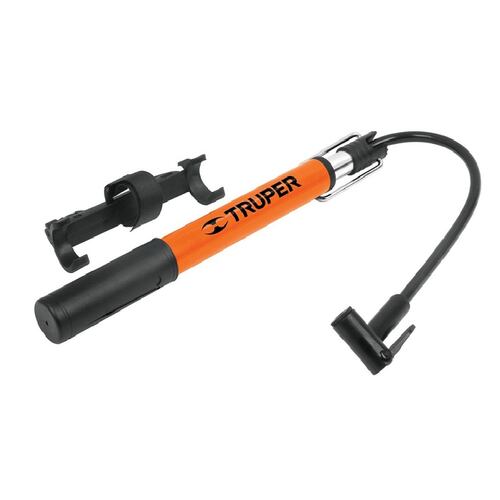 BOMBA MINI DE AIRE 60 PSI BALONES BICICLETA E INFLABLES INCLUYE SOPORTE BOM-MI TRUPER 