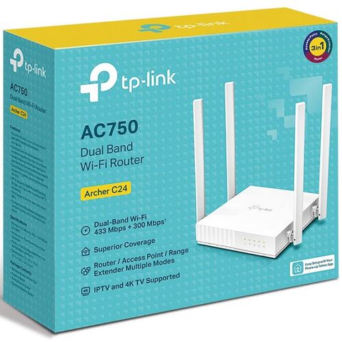 Router Inalámbrico Tp-Link ARCHER C24 AC750 Banda Dual 2.4 Y 5GHz