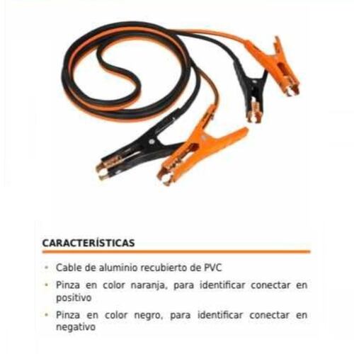 CABLES PARA PASAR CORRIENTE 3 METROS 8 AWG AUTO MECANICA TRUPER