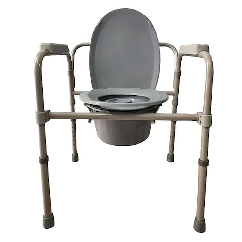 Silla Comodo Plegable De Acero Esmaltado - Baño Discapacitado Super Confort