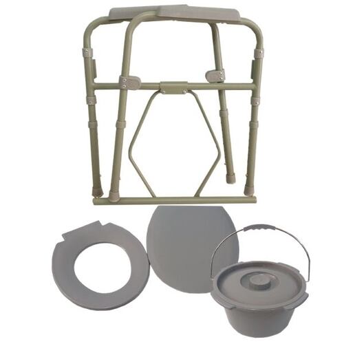 Silla Comodo Plegable De Acero Esmaltado - Baño Discapacitado Super Confort