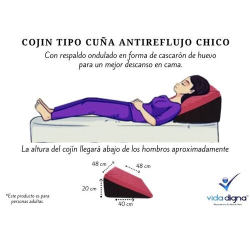 Almohada Cojin Tipo Cuña Antireflujo Respaldo Adulto Chico.