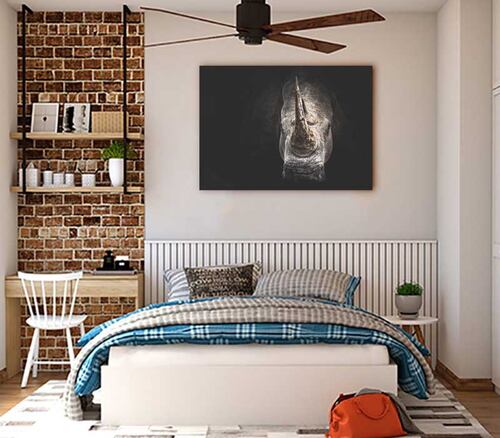 Cuadro Decorativo Canvas Rinoceronte artístico.