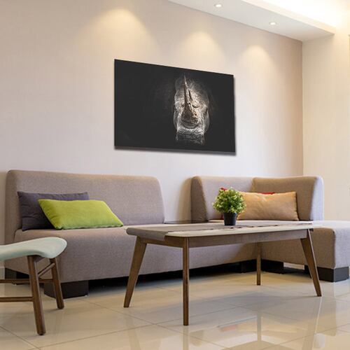 Cuadro Decorativo Canvas Rinoceronte artístico.