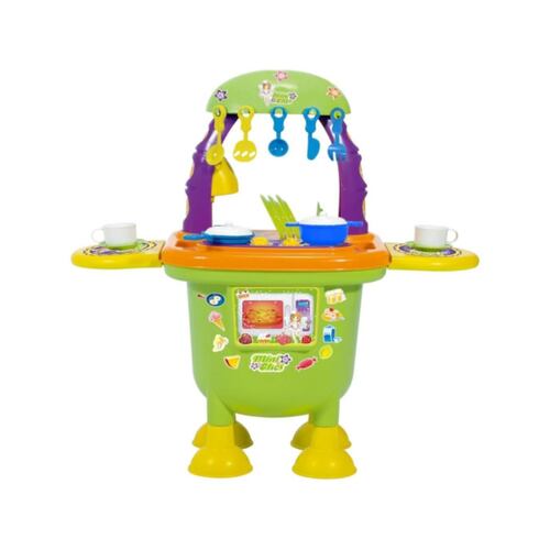 Cocina Mini Chef Color Con 15 Accesorios Verde Mytoy 5532