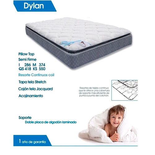 Colchon Individual Dylan Marca Master De Colchoneta Comodo.