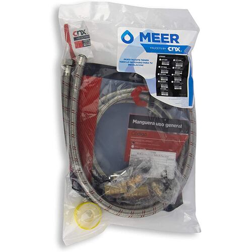Kit de Instalación para Boiler de paso, Todo lo necesario para instalar un bolier de paso 5/16". Incluye 2x Mangueras para Boiler, 1x Manguera para uso general, 2x Válvulas, 1x Adaptador, 1x Cinta.