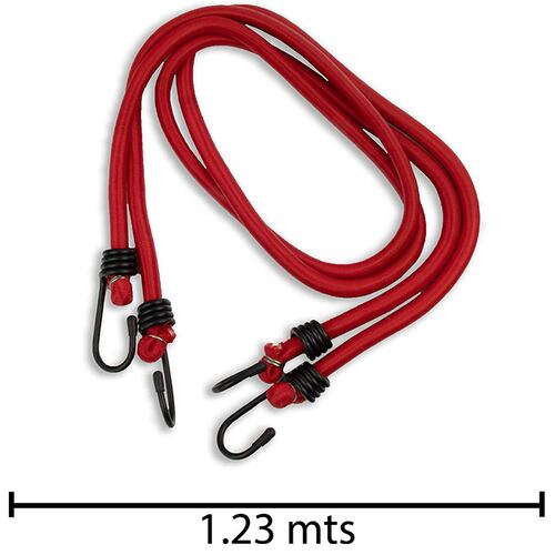 Kit de 2 Tensores Elásticos Rojos de 48" de longitud, para Sujeción de Carga