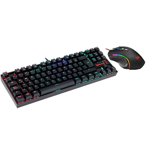 Kit Teclado Y Mouse Redragon Kumara Griffin K552RGB-BA Mecanico Gaming Español.