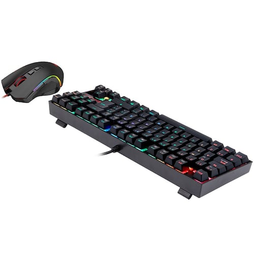 Kit Teclado Y Mouse Redragon Kumara Griffin K552RGB-BA Mecanico Gaming Español.