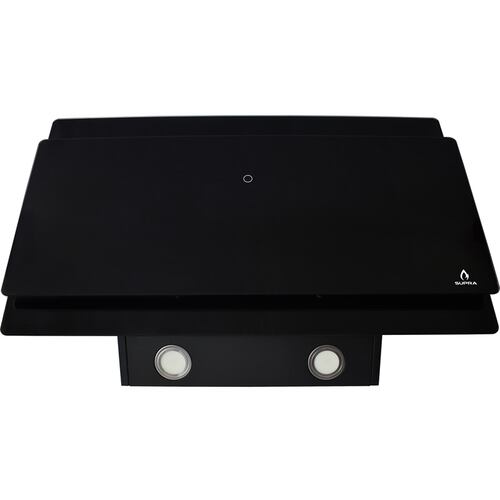 Campana extractora de cocina de 90cm SUPRA MURANO con cristal templado en color negro