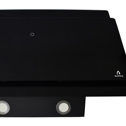 Campana extractora de cocina de 90cm SUPRA MURANO con cristal templado en color negro