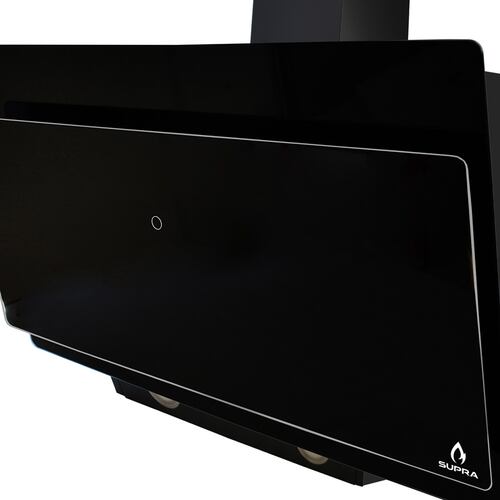 Campana extractora de cocina de 90cm SUPRA MURANO con cristal templado en color negro