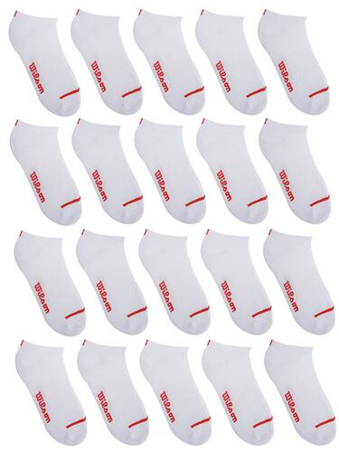 PAQUETE CALCETINES TIN CABALLERO WILSON SIN FELPA 22 PARES BLANCO LISO UNITALLA(25cm-29cm)