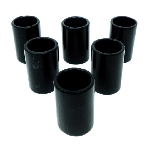 LUHOM LUJOSO HOGAR MEXICO Juego de 6 Tequileros de Mármoll Natural, Negro Monterrey / Set de 6 caballitos de Mármol con bandeja / Vaso Tequilero, Mezcal / Vaso de chupito