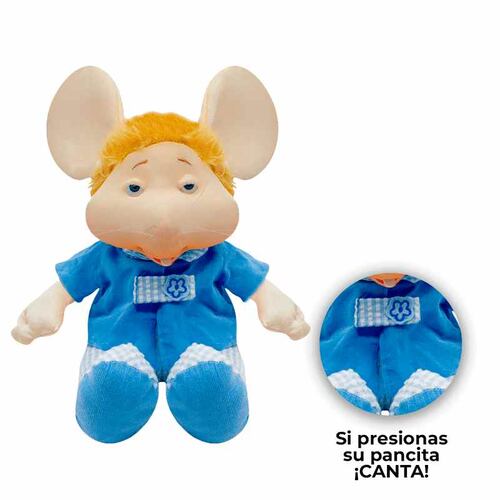Peluche Topogigio Musical  Canción 1,2,3 Todos Para Abajo Conjunto Azul Pequeño