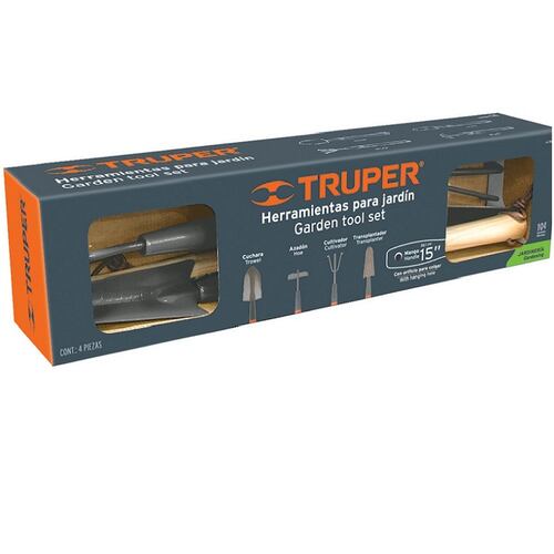Kit Jardineria Tijeras Poda  + 4 Herramientas Jardin 18 " + Guantes G TRUPER 