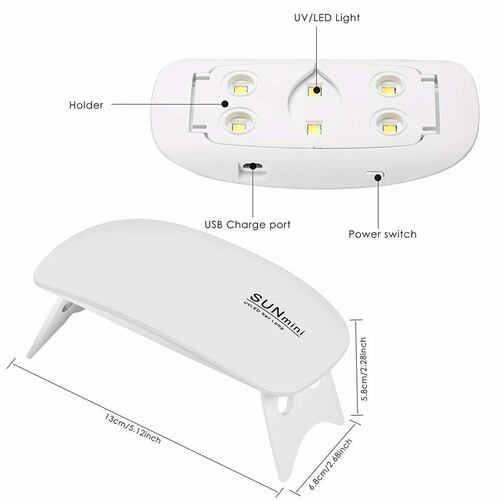 Mini secador UV LED para uñas de bolsillo.