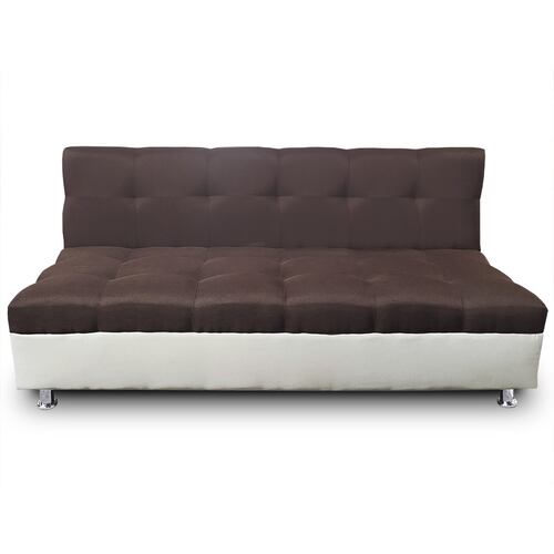 Sofa Cama Alex tela Chocolate y crema Maderian // ENTREGA EN CDMX Y AREA METROPOLITANA.