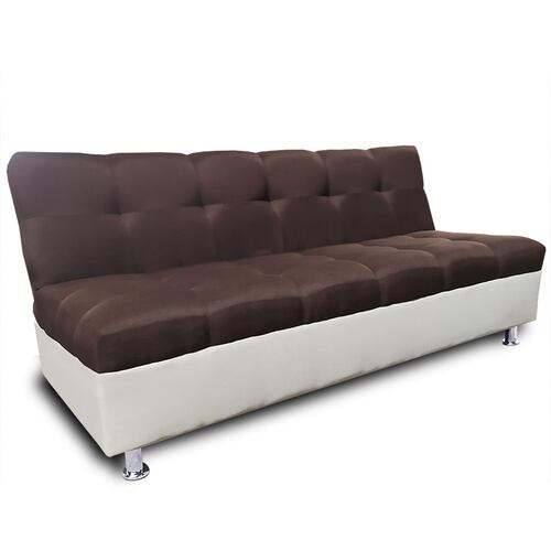 Sofa Cama Alex tela Chocolate y crema Maderian // ENTREGA EN CDMX Y AREA METROPOLITANA.