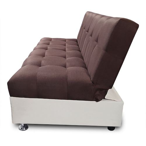 Sofa Cama Alex tela Chocolate y crema Maderian // ENTREGA EN CDMX Y AREA METROPOLITANA.