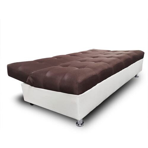 Sofa Cama Alex tela Chocolate y crema Maderian // ENTREGA EN CDMX Y AREA METROPOLITANA.