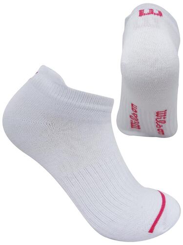 PAQUETE CALCETINES TIN NIÑA WILSON SIN FELPA 20 PARES BLANCO FILO ROSA TALLA GRANDE(21.5cm-23cm)