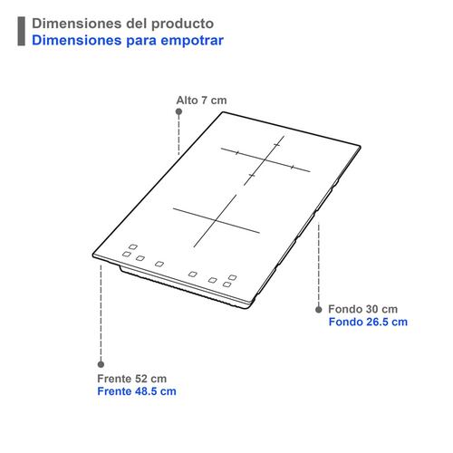 Parrilla de inducción magnética de 2 quemadores SUPRA DUE-V parrilla de inducción empotrable en vertical